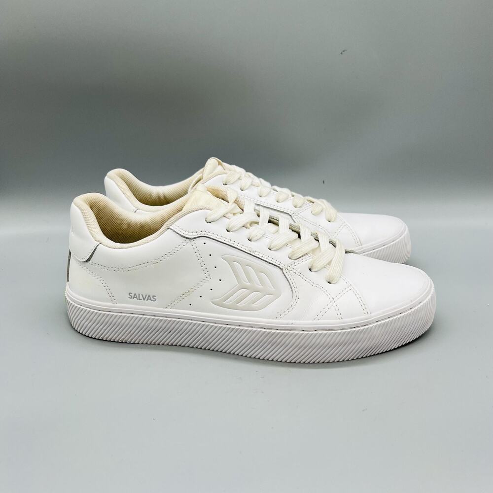 Cariuma Shoes‎ Mens 8.5 Womens 10 White Leather Salvas Low Top Casual Sneakers